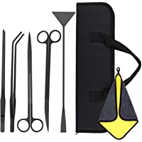 Los mejores  - VavoPaw [5 PZS Herramientas de Acuarios de Acero Inoxidable- Kits para Acuarios con 2 Tijeras 2 Pinzas Espátula Bolsa de…